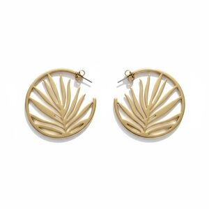 LUCKY BRAND - PLANT FOLIAGE HOOPS EARINGS